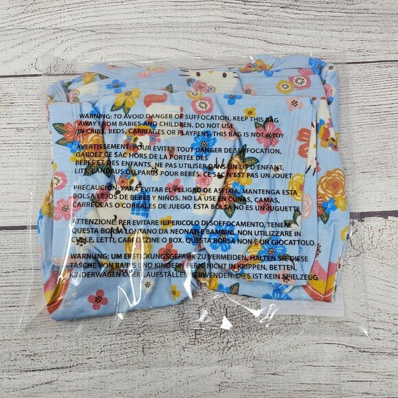 NWT Posh Peanut Girls Springtime Blue Hello Kitty Pajama Set (Shorts) Size 2T - Picture 4 of 5